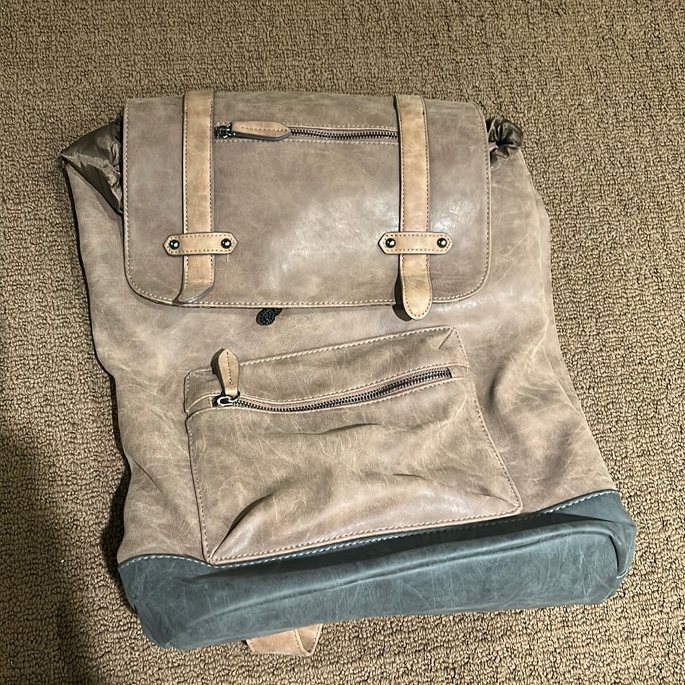 Faux leather backpack